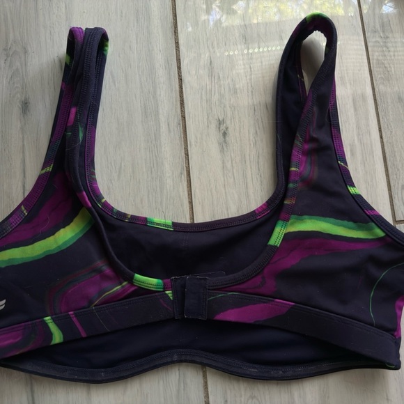 Fabletics Rivka Medium Impact Sports Bra Haze Wave Purple Green Size XL - Picture 2 of 7